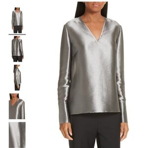 Lewit NWT Metallic Silver Blouse